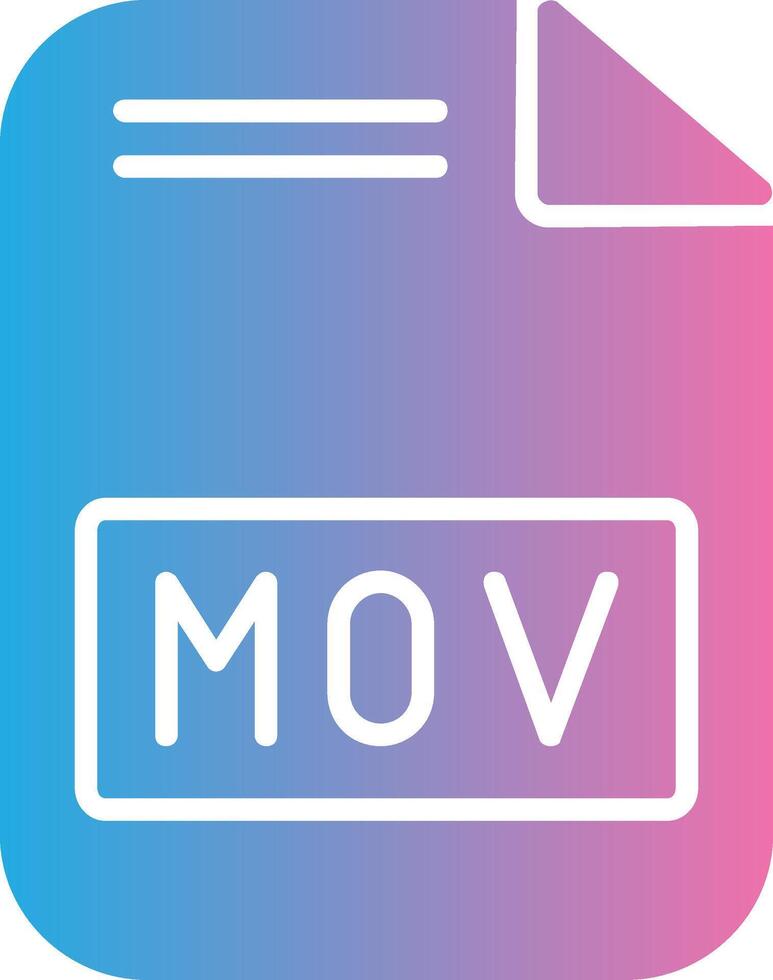 Mov File Glyph Gradient Icon Design vector