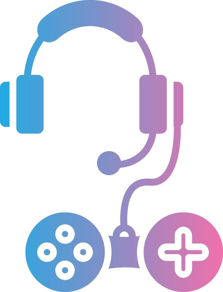 Headphones Glyph Gradient Icon Design vector