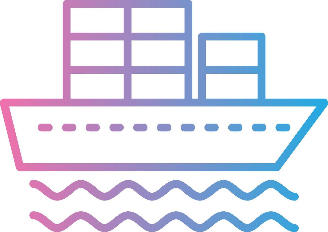 Container Ship Line Gradient Icon Design vector