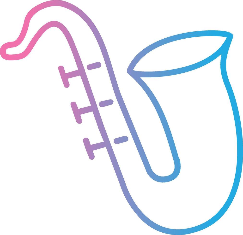 Sax Line Gradient Icon Design vector