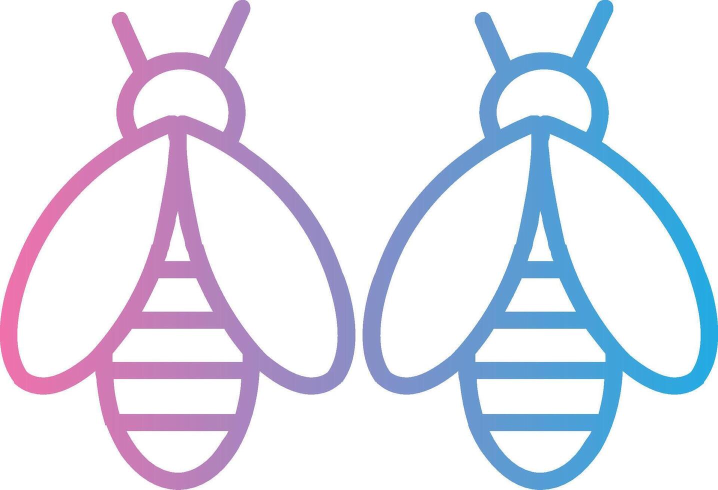 Bees Line Gradient Icon Design vector