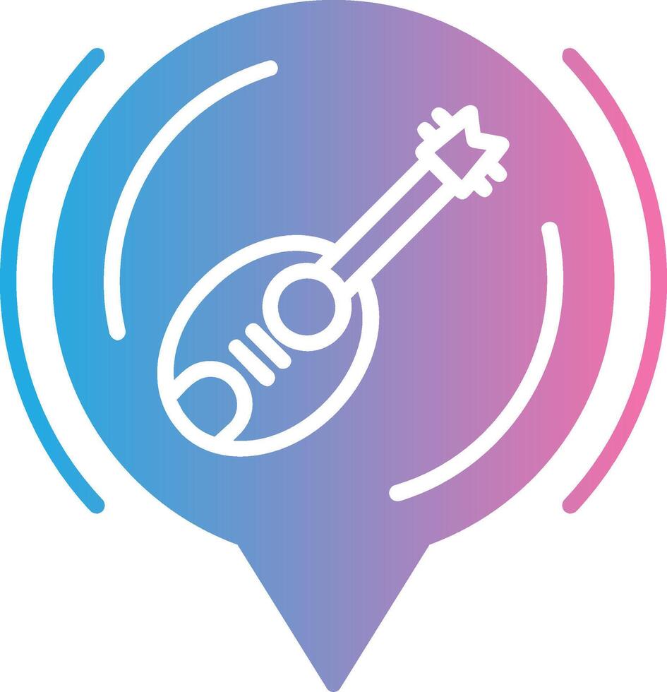 guitarra glifo degradado icono diseño vector