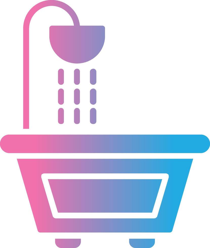 Bathtub Glyph Gradient Icon Design vector