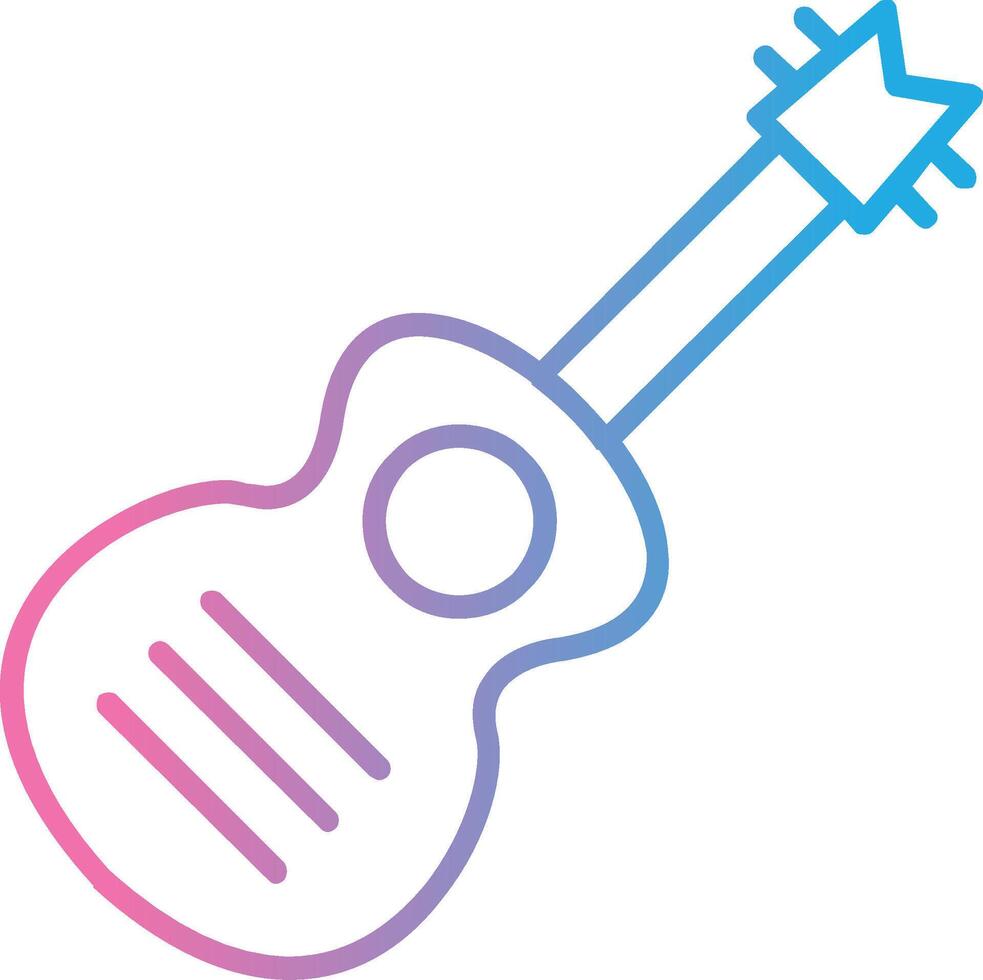 guitarra línea degradado icono diseño vector