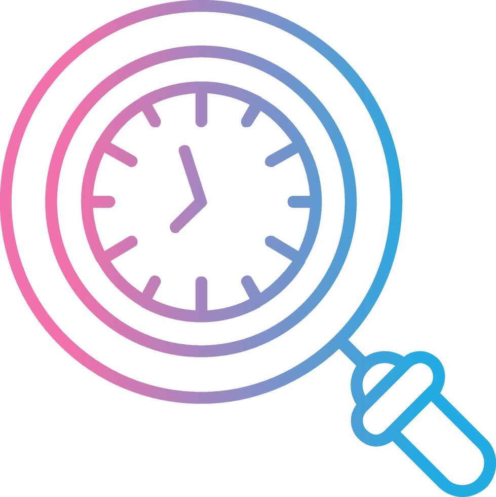 Clock Line Gradient Icon Design vector