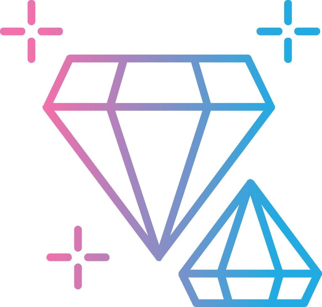 Diamond Line Gradient Icon Design vector