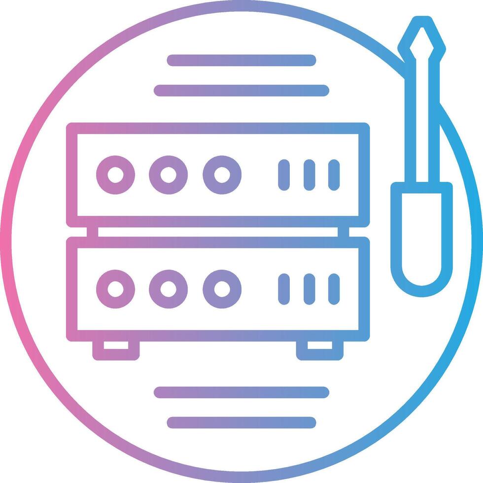 Tech Support Line Gradient Icon Design vector