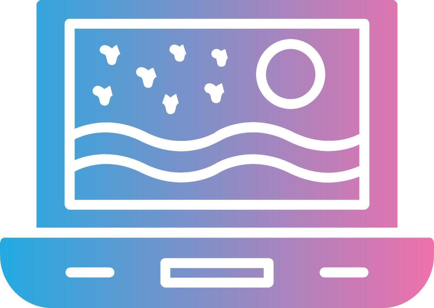 Laptop Glyph Gradient Icon Design vector