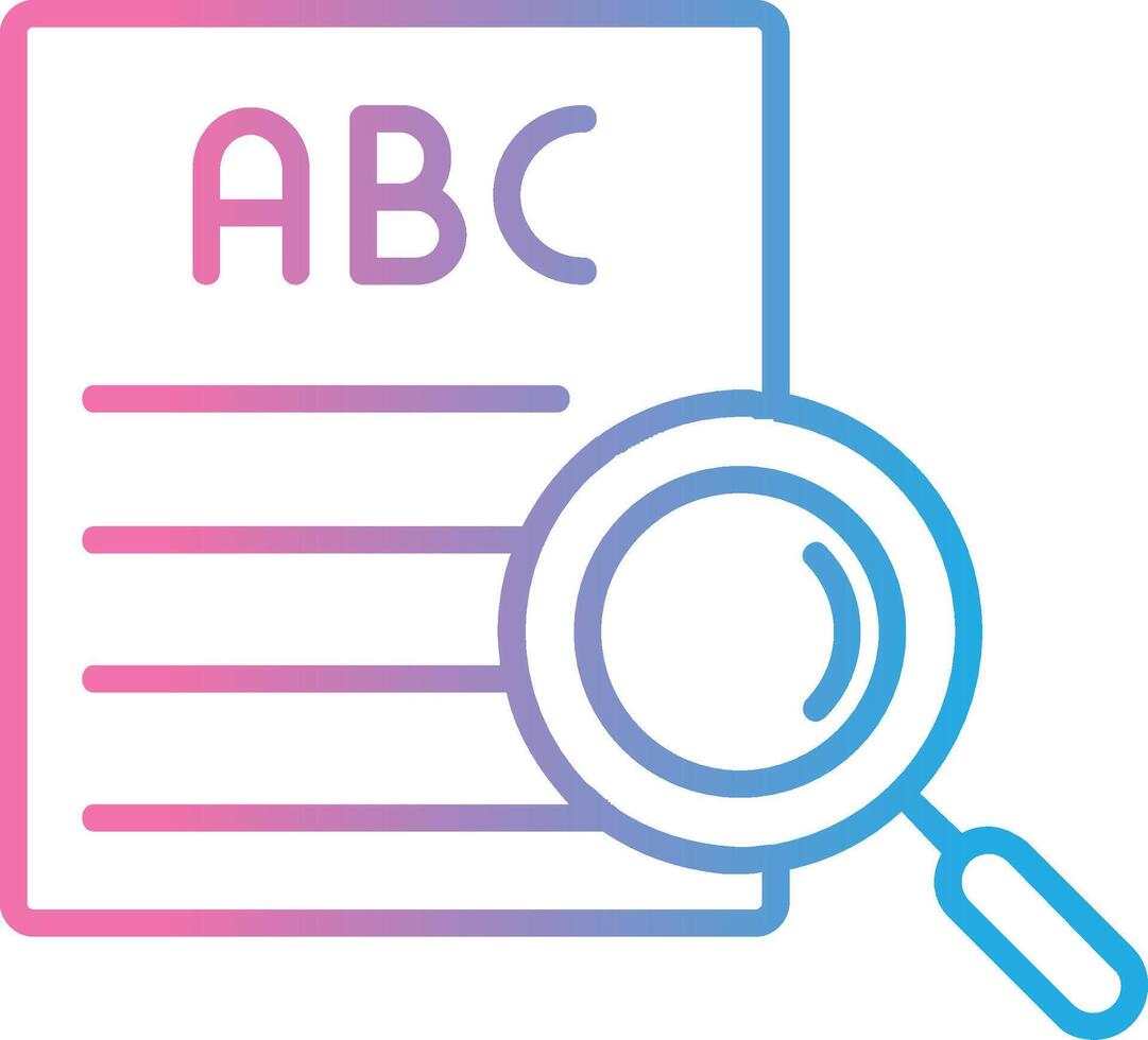 Spell Check Line Gradient Icon Design vector