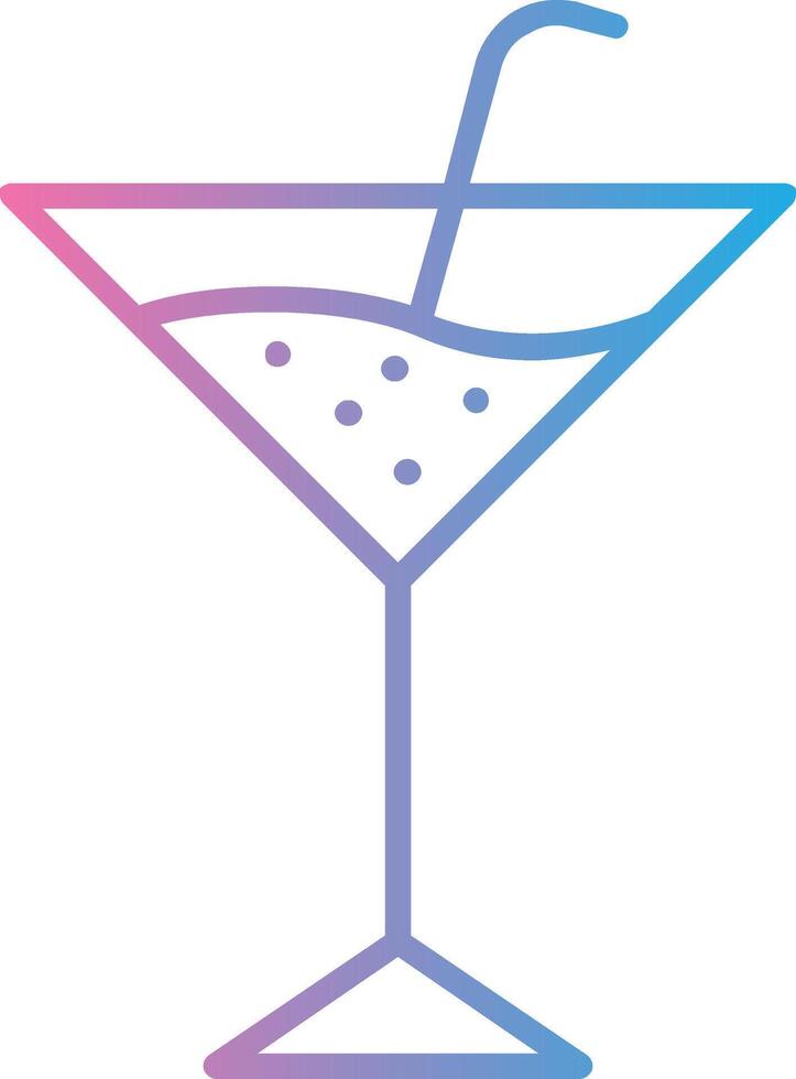 martini línea degradado icono diseño vector