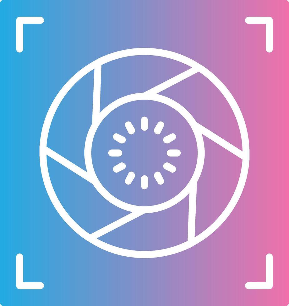 Aperture Glyph Gradient Icon Design vector