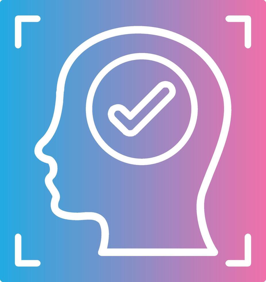 Face Recognition Glyph Gradient Icon Design vector