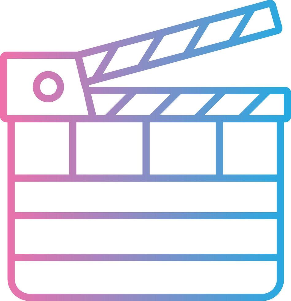 Clapperboard Line Gradient Icon Design vector