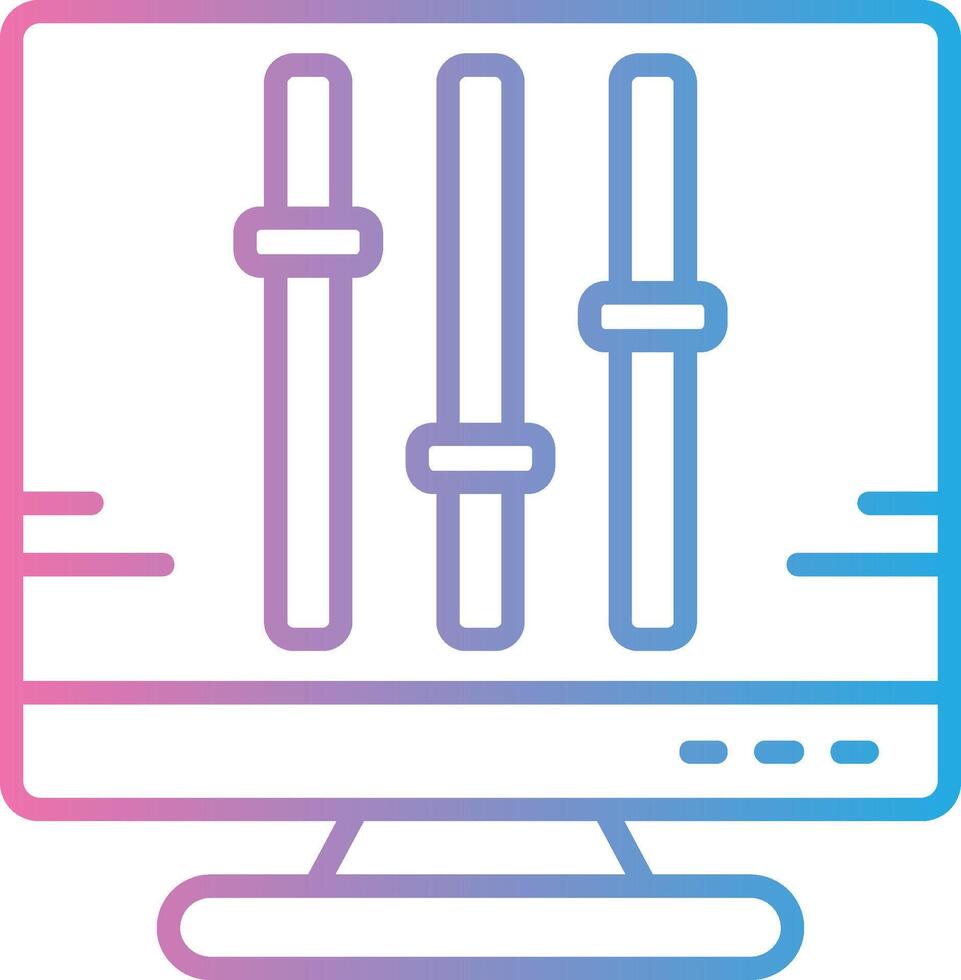 Equalization Line Gradient Icon Design vector