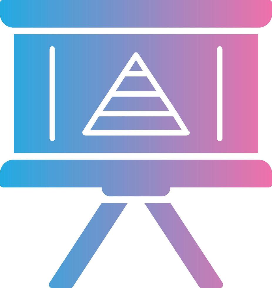 Pyramid Chart Glyph Gradient Icon Design vector