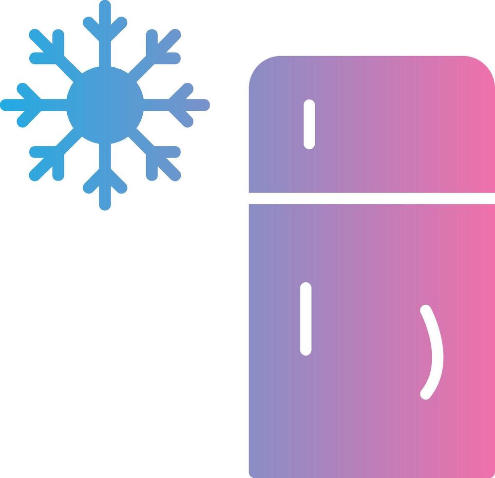 refrigerador glifo degradado icono diseño vector