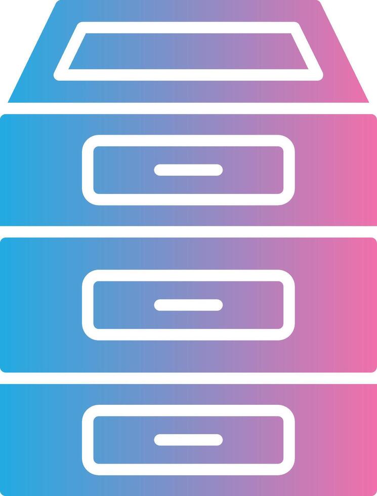 Filing Cabinet Glyph Gradient Icon Design vector