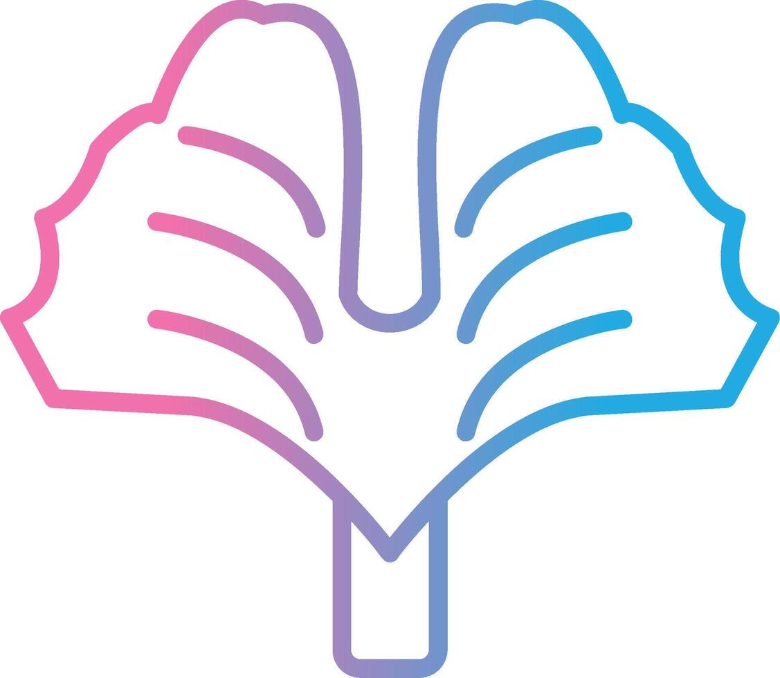 Ginkgo Biloba Line Gradient Icon Design vector