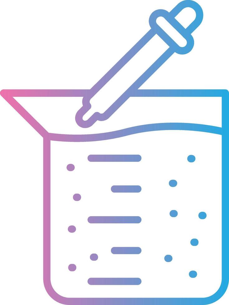 Beaker Line Gradient Icon Design vector