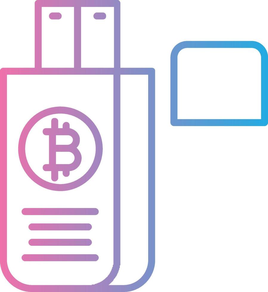 bitcoin conducir línea degradado icono diseño vector