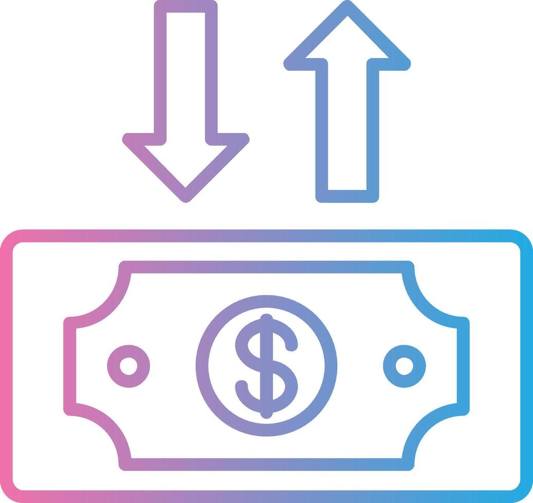 dólar cuenta línea degradado icono diseño vector