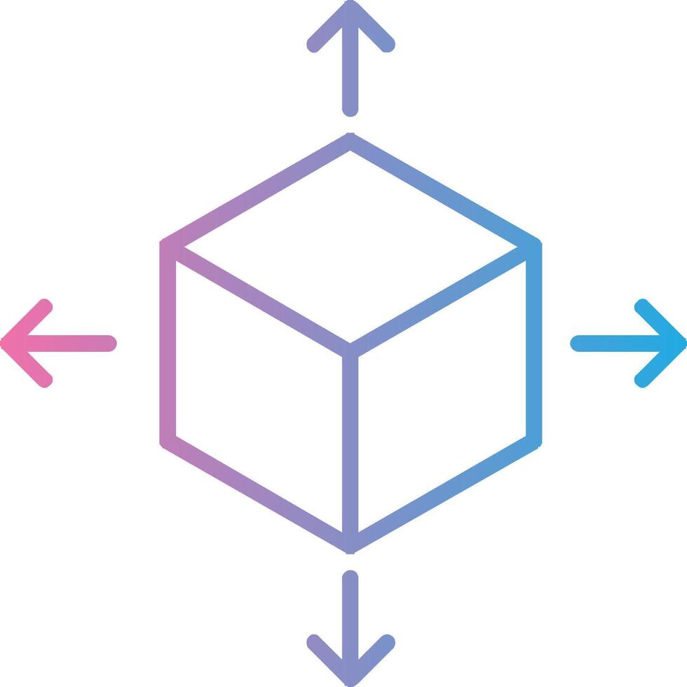 Cube Line Gradient Icon Design vector