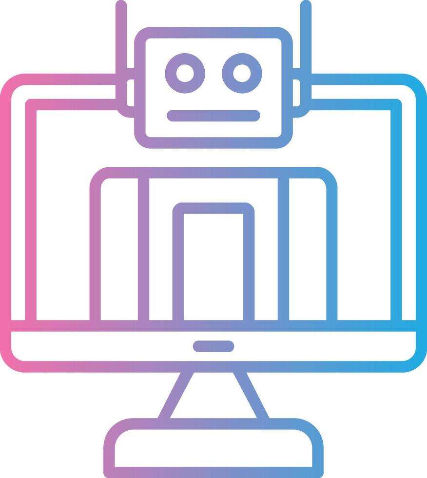 Bot Line Gradient Icon Design vector
