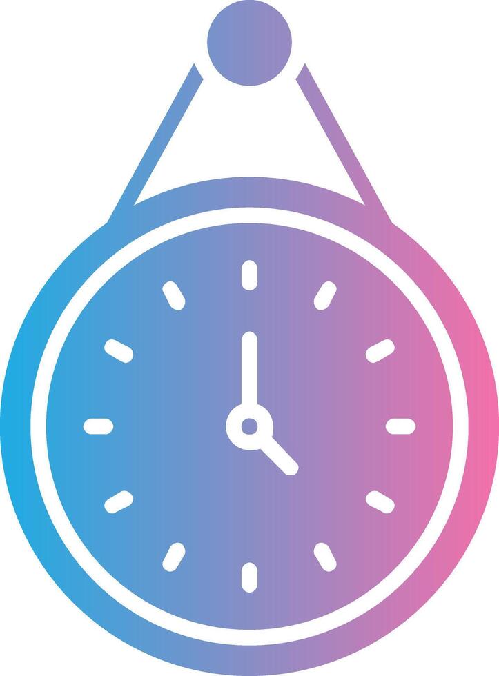 Wall Clock Glyph Gradient Icon Design vector