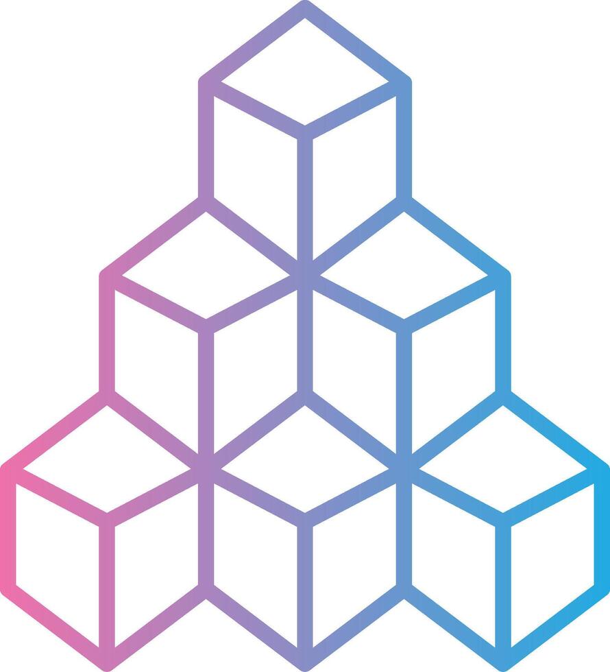 Blocks Line Gradient Icon Design vector