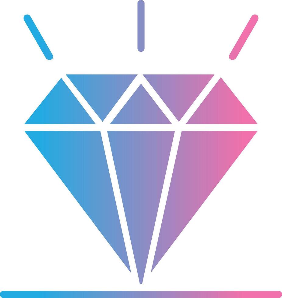 Diamond Glyph Gradient Icon Design vector