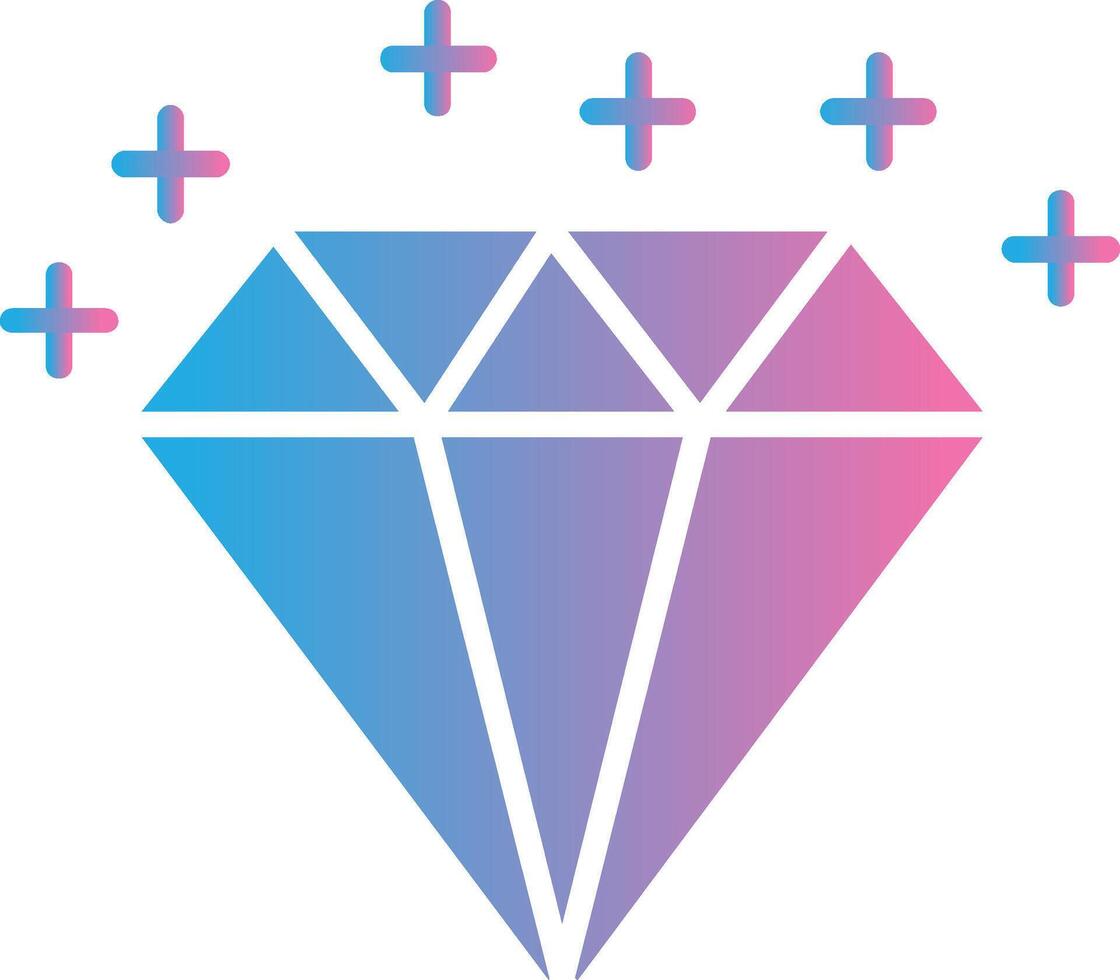 diamante glifo degradado icono diseño vector