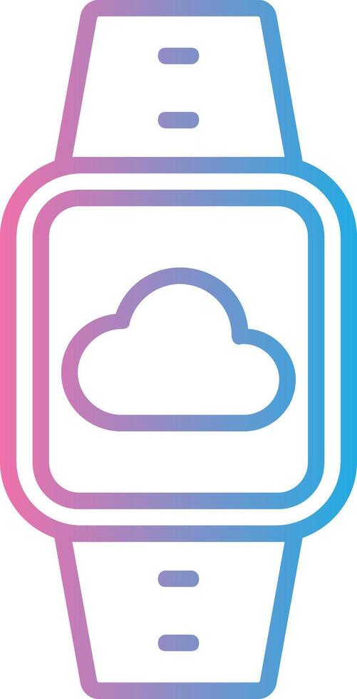 nube conexión línea degradado icono diseño vector