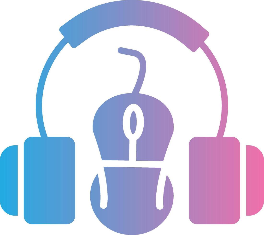 Headset Glyph Gradient Icon Design vector