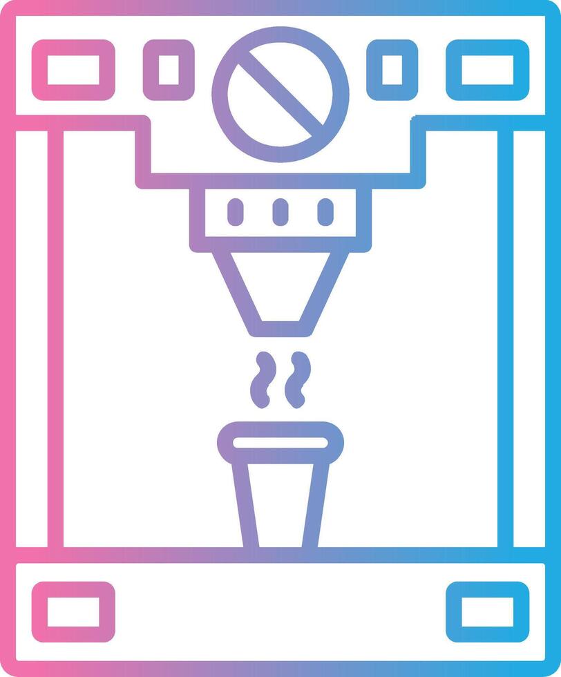 Coffee Machine Line Gradient Icon Design vector