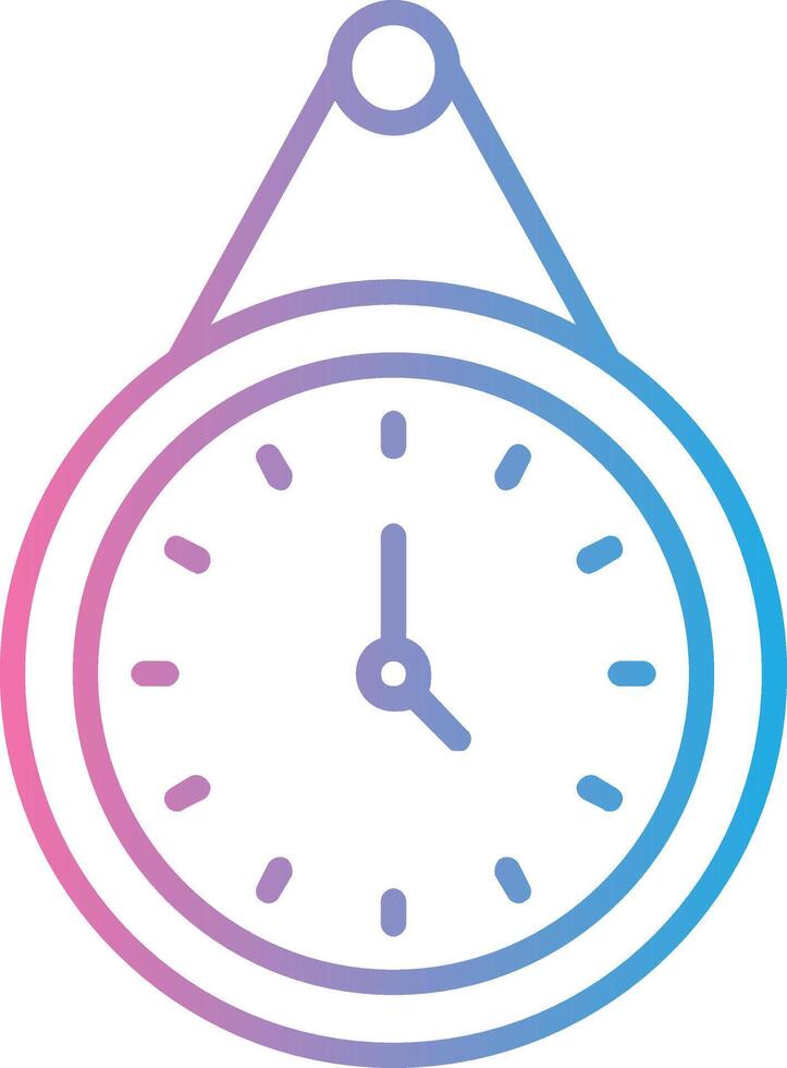 Wall Clock Line Gradient Icon Design vector