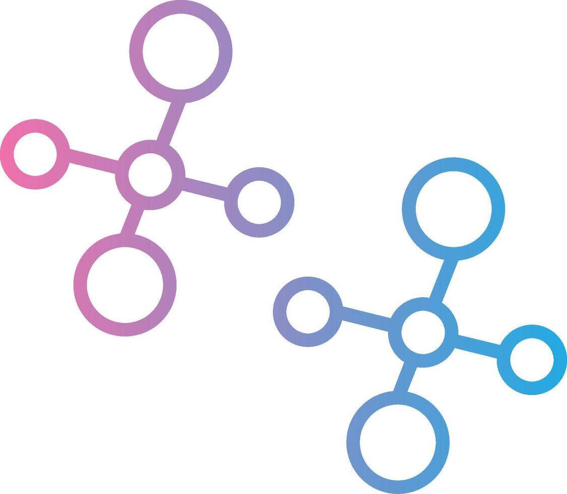 Molecules Line Gradient Icon Design vector
