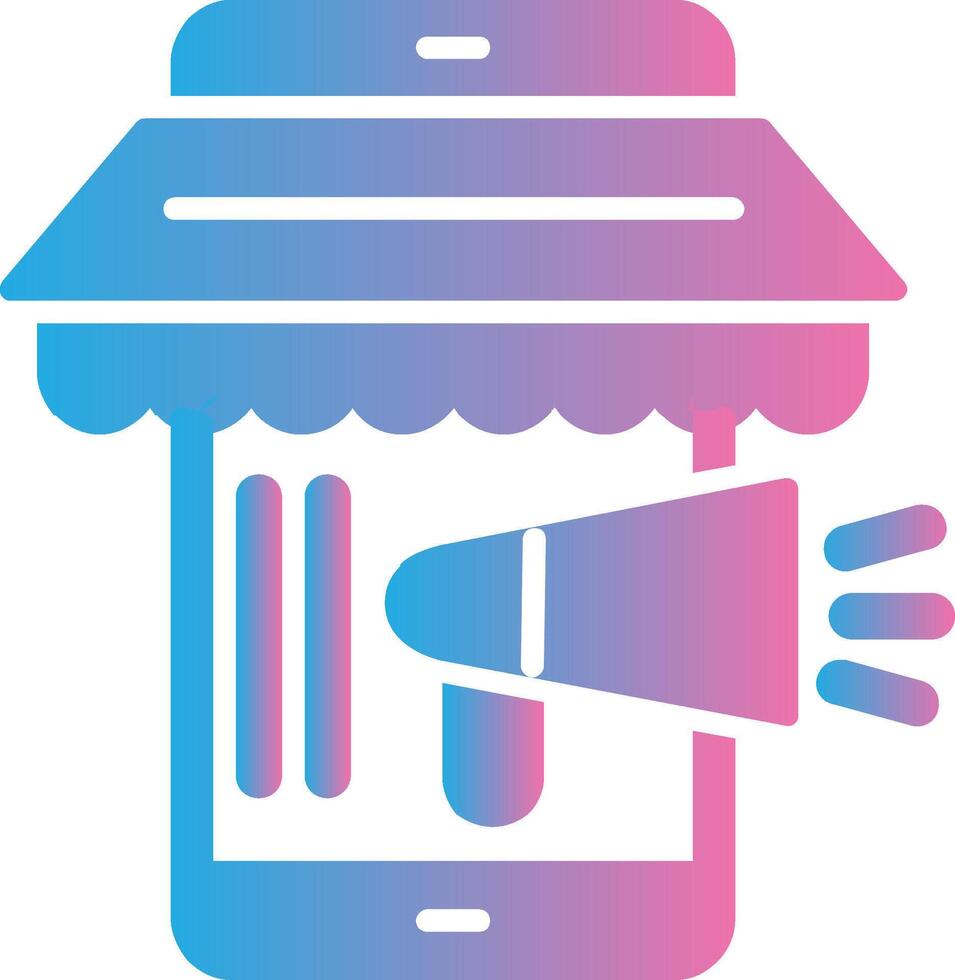 Mobile Marketing Glyph Gradient Icon Design vector