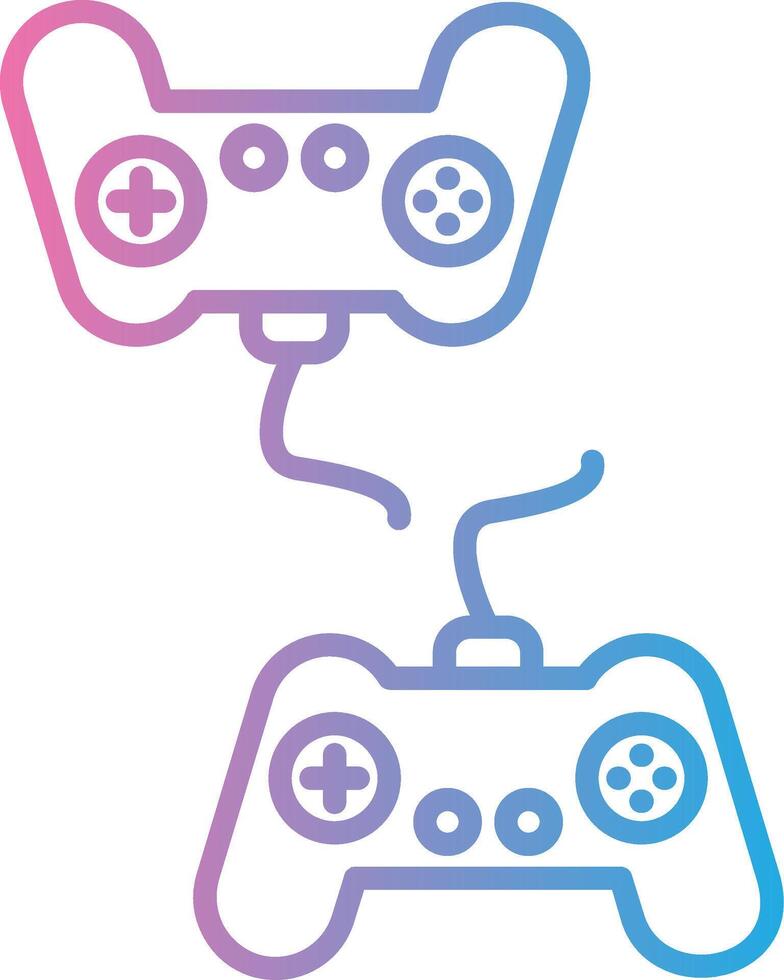 jugador versus jugador línea degradado icono diseño vector