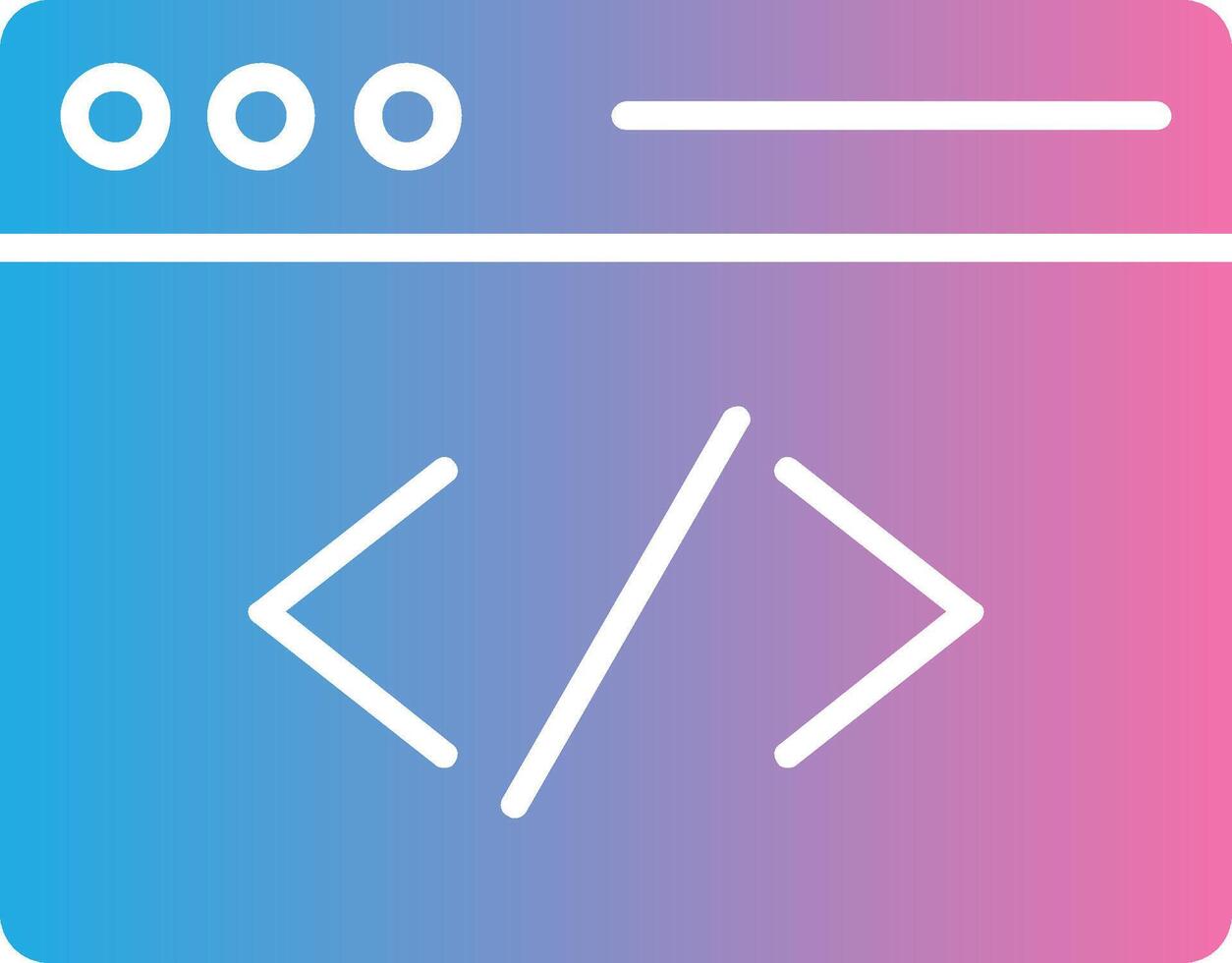 Coding Glyph Gradient Icon Design vector