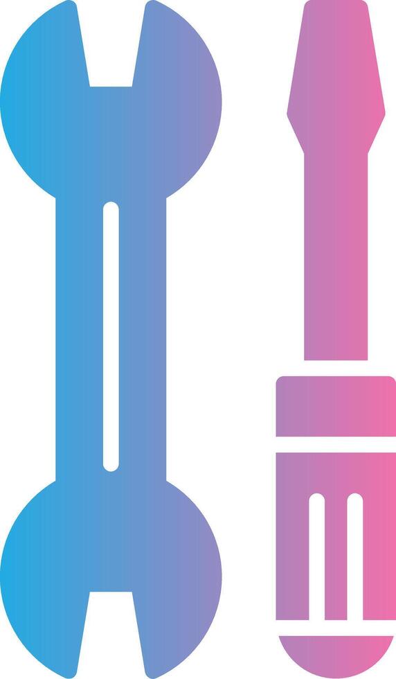 Wrench and Screw Driver Glyph Gradient Icon Design vector