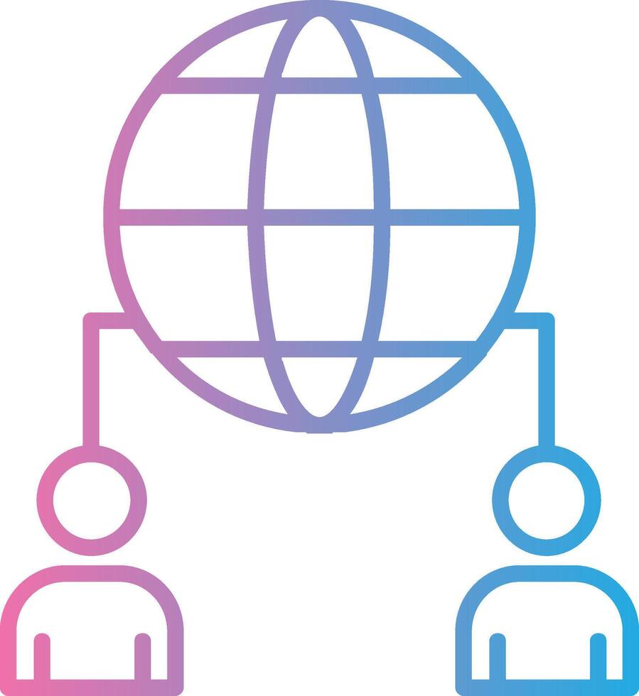Outsoucring Line Gradient Icon Design vector