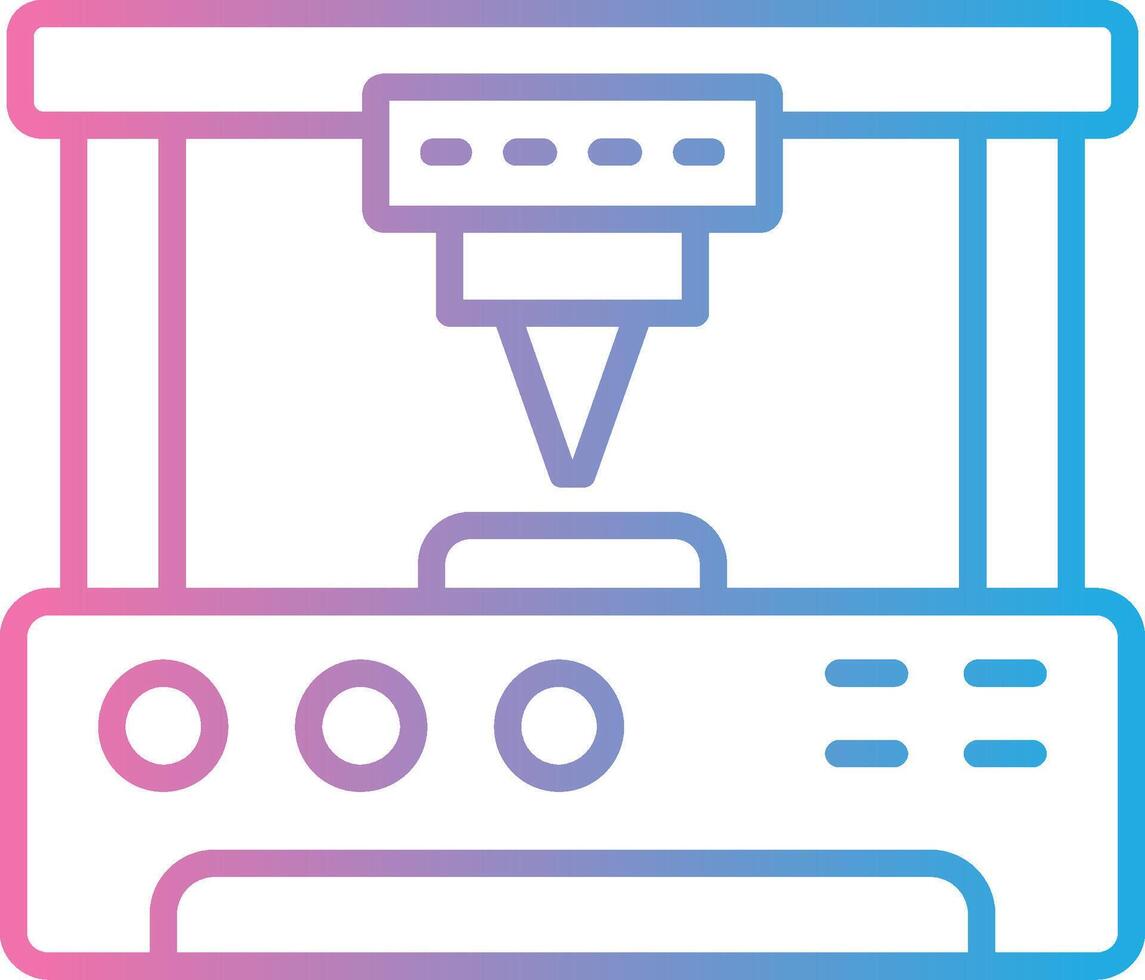 3d Printer Line Gradient Icon Design vector