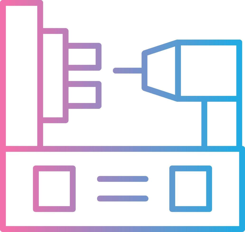 Lathe Line Gradient Icon Design vector