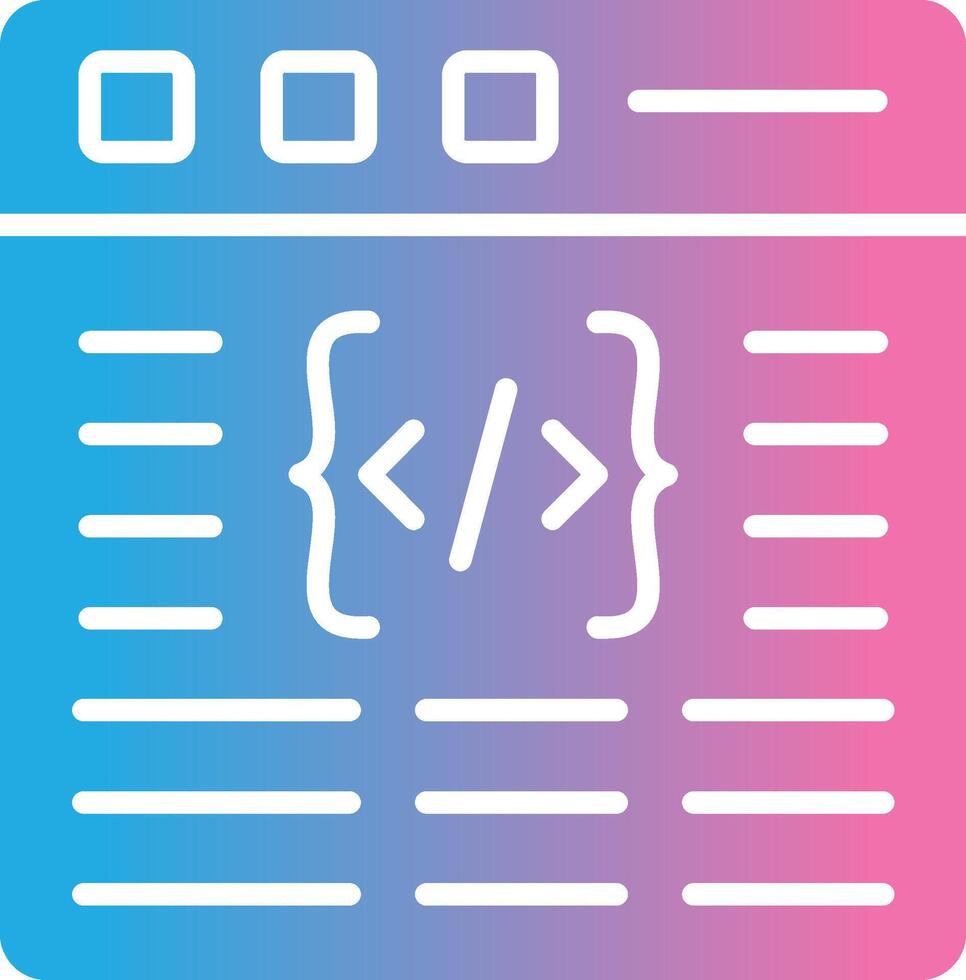 Coding Glyph Gradient Icon Design vector