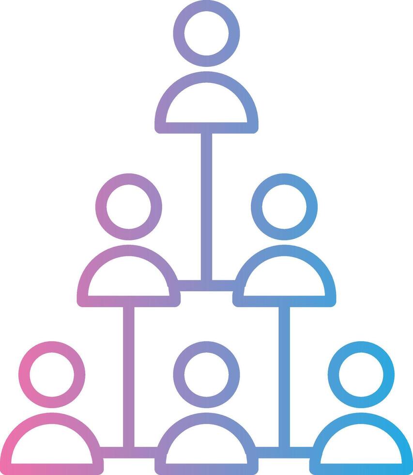 Hierarchical Structure Line Gradient Icon Design vector