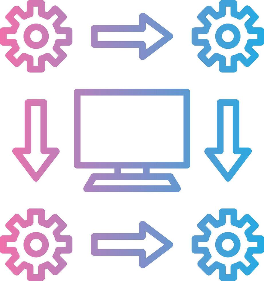 Workflow Line Gradient Icon Design vector
