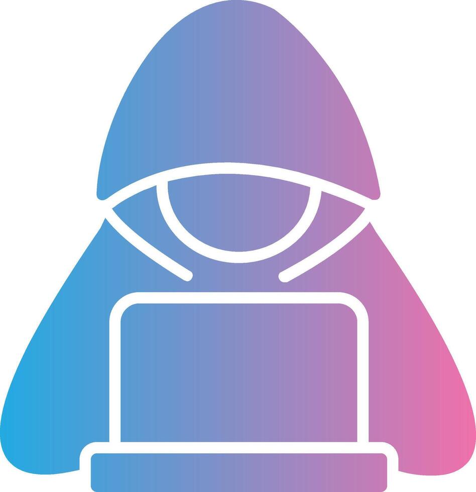 Hacker Glyph Gradient Icon Design vector