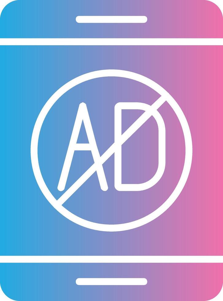Ad Blocker Glyph Gradient Icon Design vector