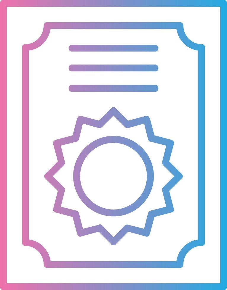 Certificate Line Gradient Icon Design vector