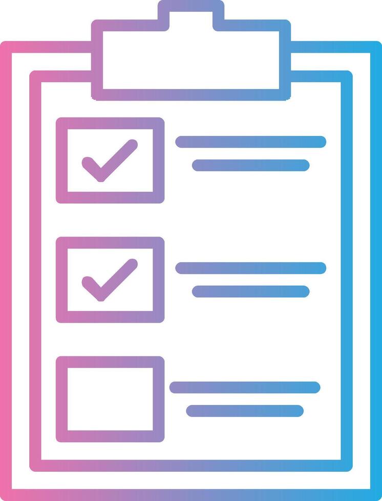 Checklist Line Gradient Icon Design vector